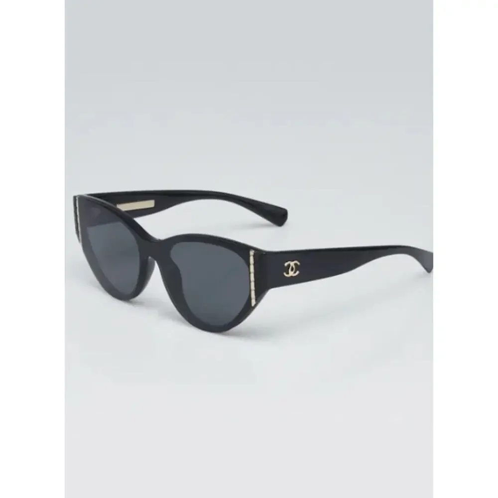 Chanel Acetate Cat Eye Sunglasses 6054 Black